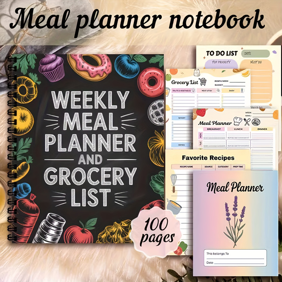 Meal Prep Book - Weekly Meal Planner and Grocery List