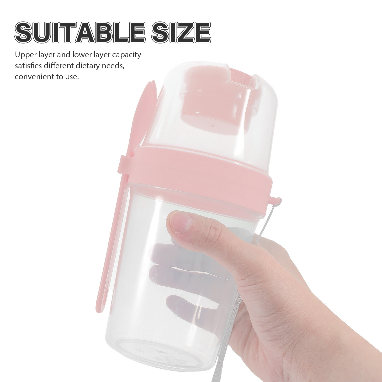 Salad Container Jar - 1Set Double-Layer Portable Salad Cup with