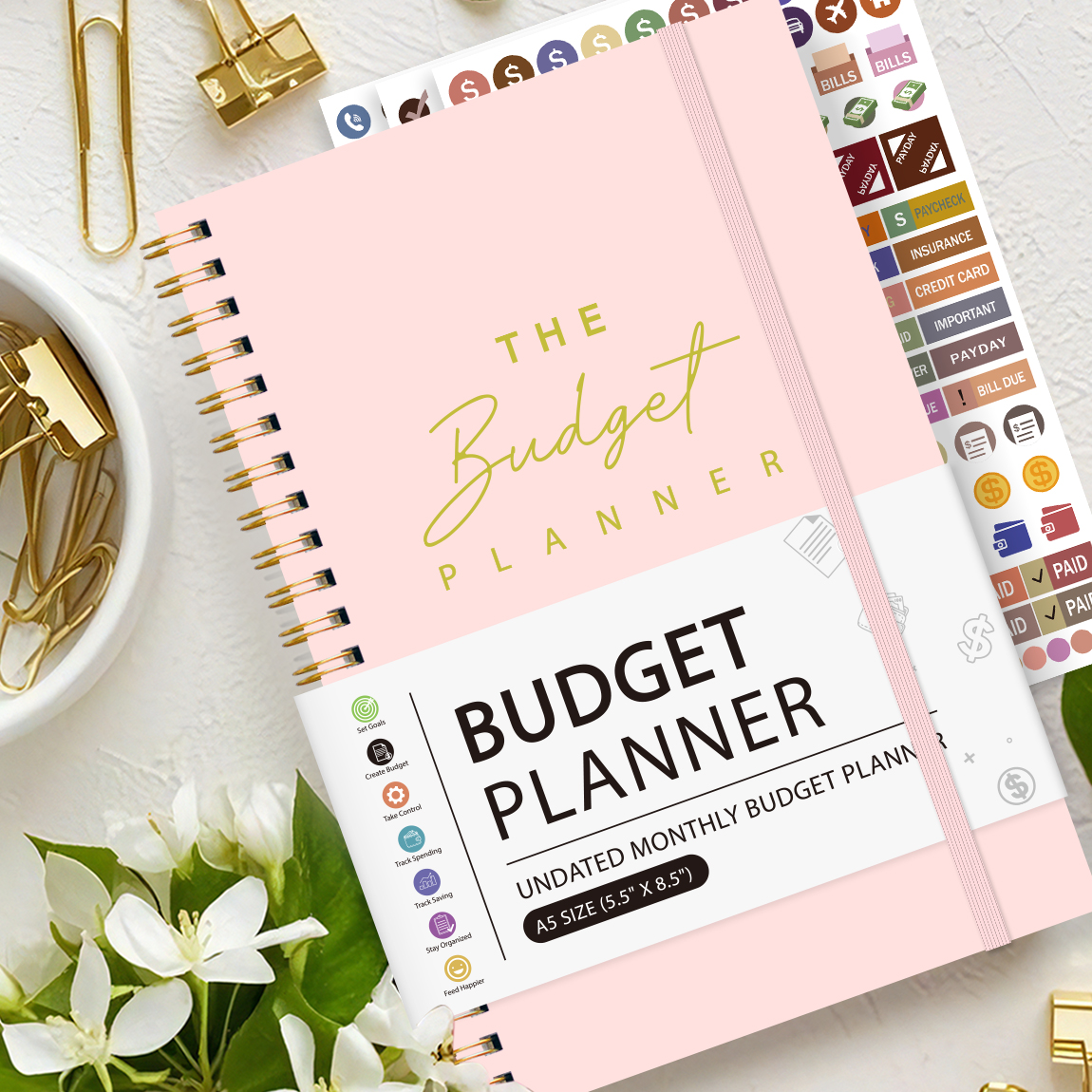 Meal Prep Book - A5 Budget Planner Book with 3