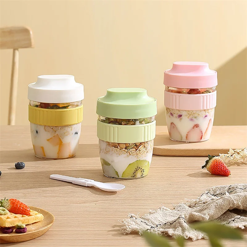 Salad Container Jar - Portable Breakfast Fruit Oat Yogurt Salad