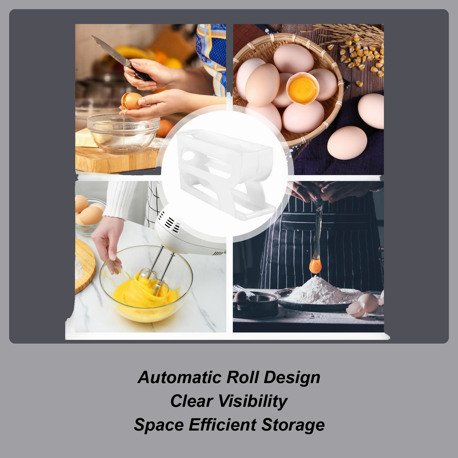 Meal Prep Eggs - Fridge Egg Holder Automatic Rolling Egg