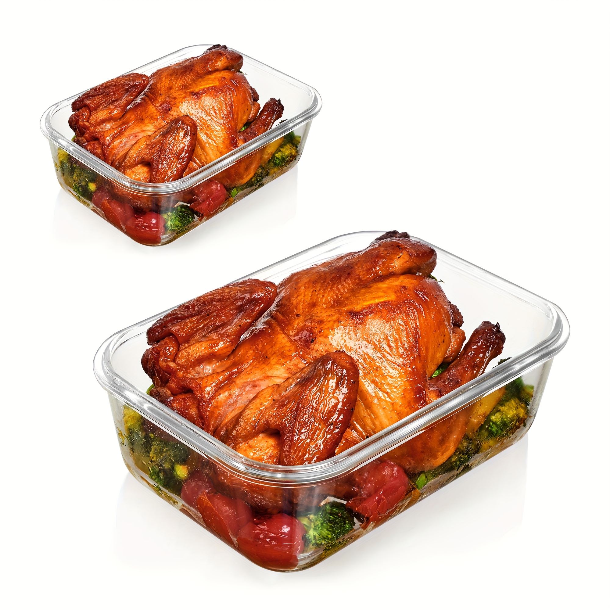 Meal Prep Glass - us2Pack 1860ml/ 63oz Large Glass Storage