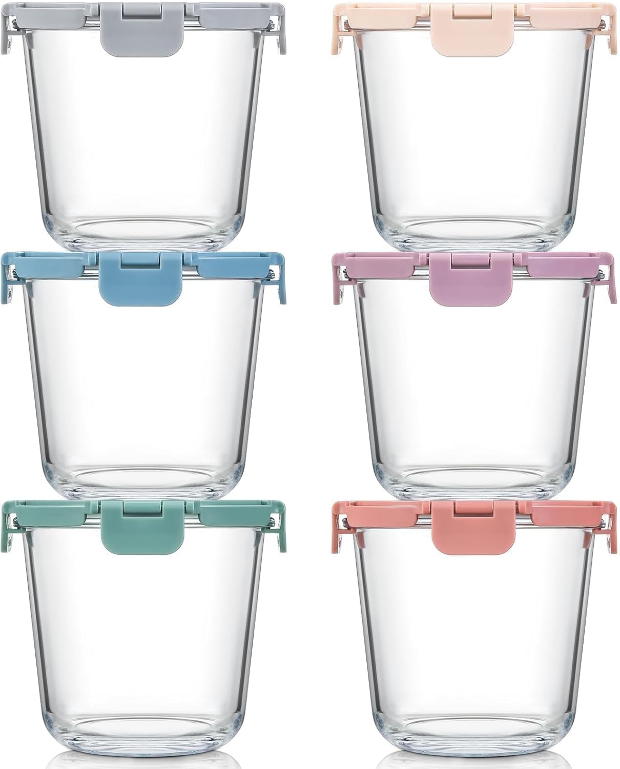 Meal Prep Glass - [UPGRADED LID] 6 Sets 3 Cup/24oz