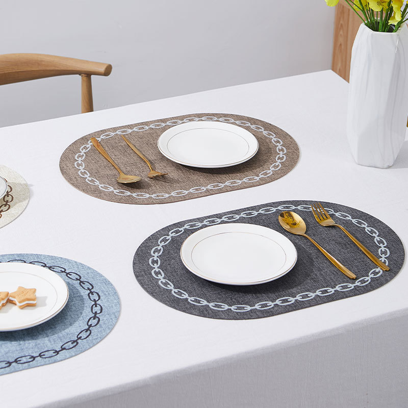 Oval Table Placemat Faux Leath - đánh giá và giá Food Prep Mat