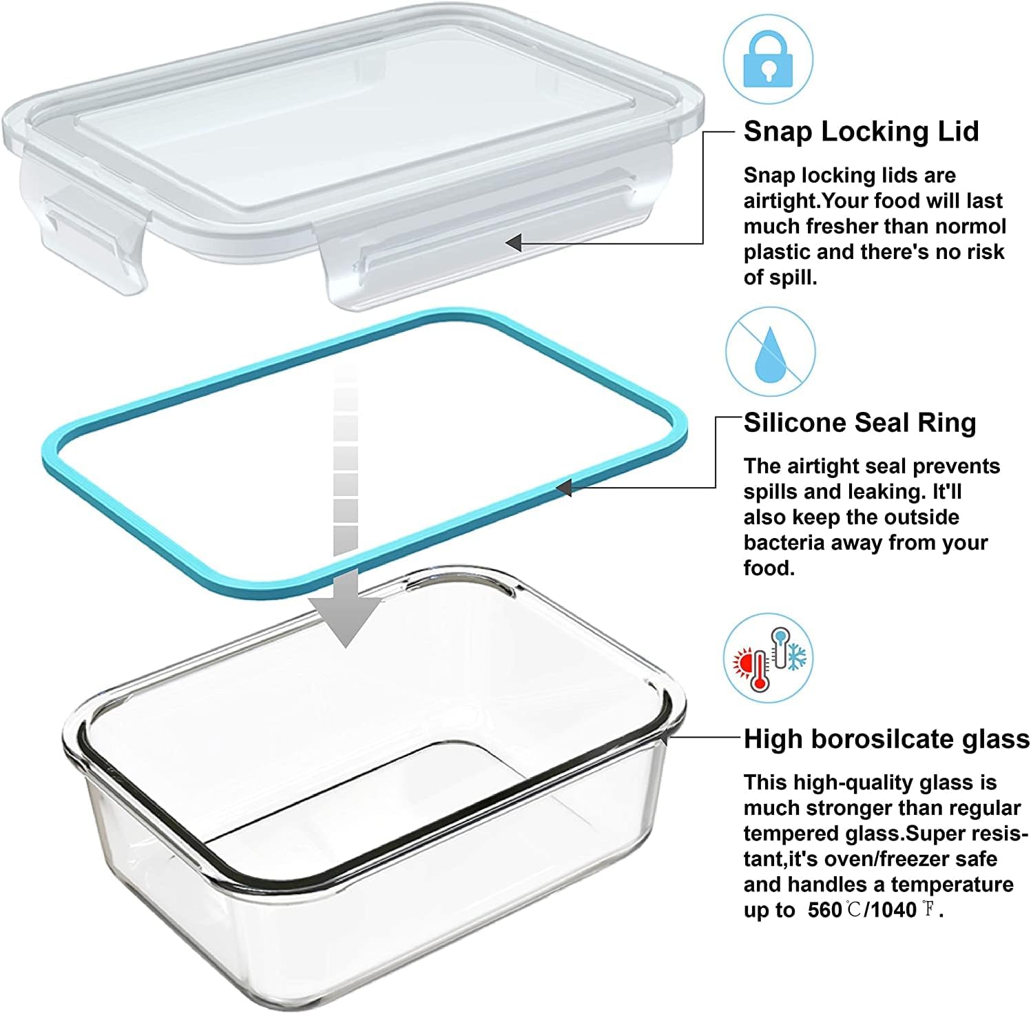 18-Piece Glass Food Storage Co - đánh giá và giá Meal Prep Glass