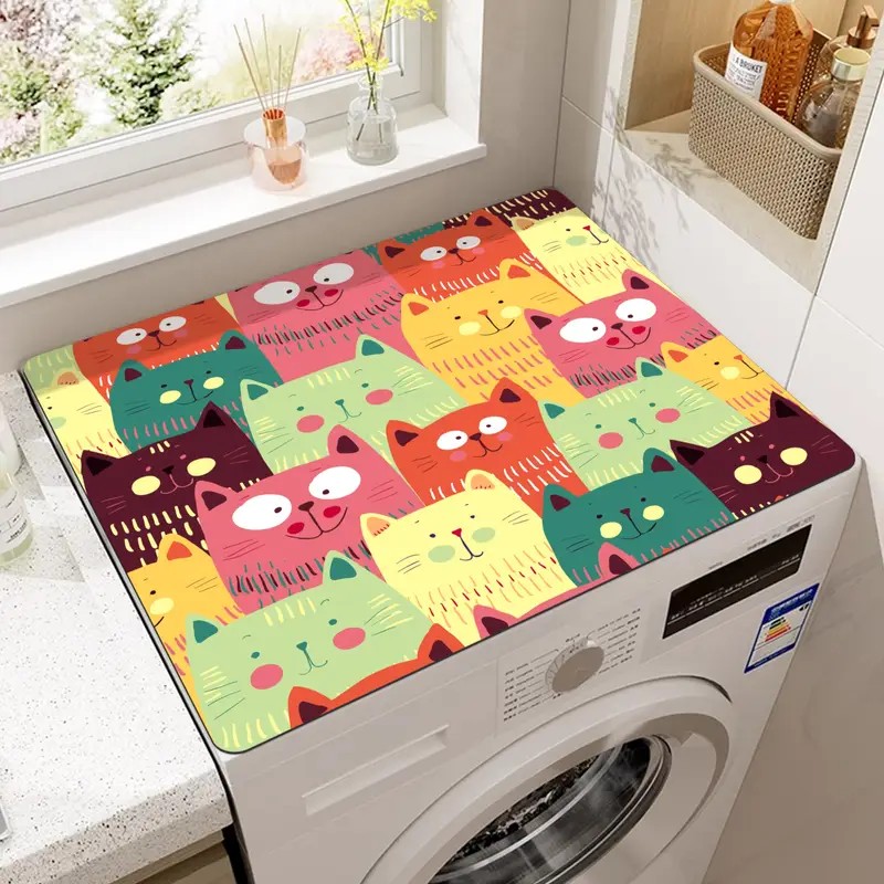 Colorful Cat Print Kitchen Dry - đánh giá và giá Food Prep Mat