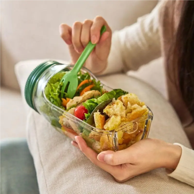 2026 New Portable Plastic Sala - đánh giá và giá Salad Container Jar