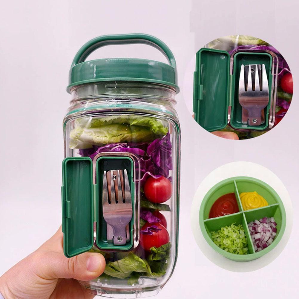 Leakproof Plastic Salad Box wi - đánh giá và giá Salad Container Jar