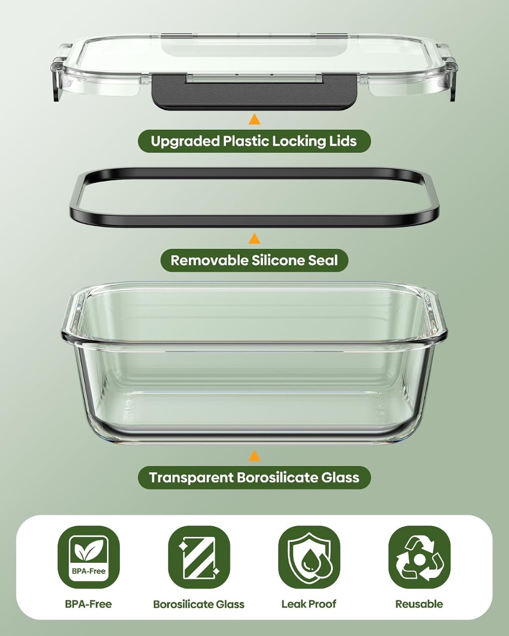 40 PCS Glass Food Storage Cont - đánh giá và giá Meal Prep Glass