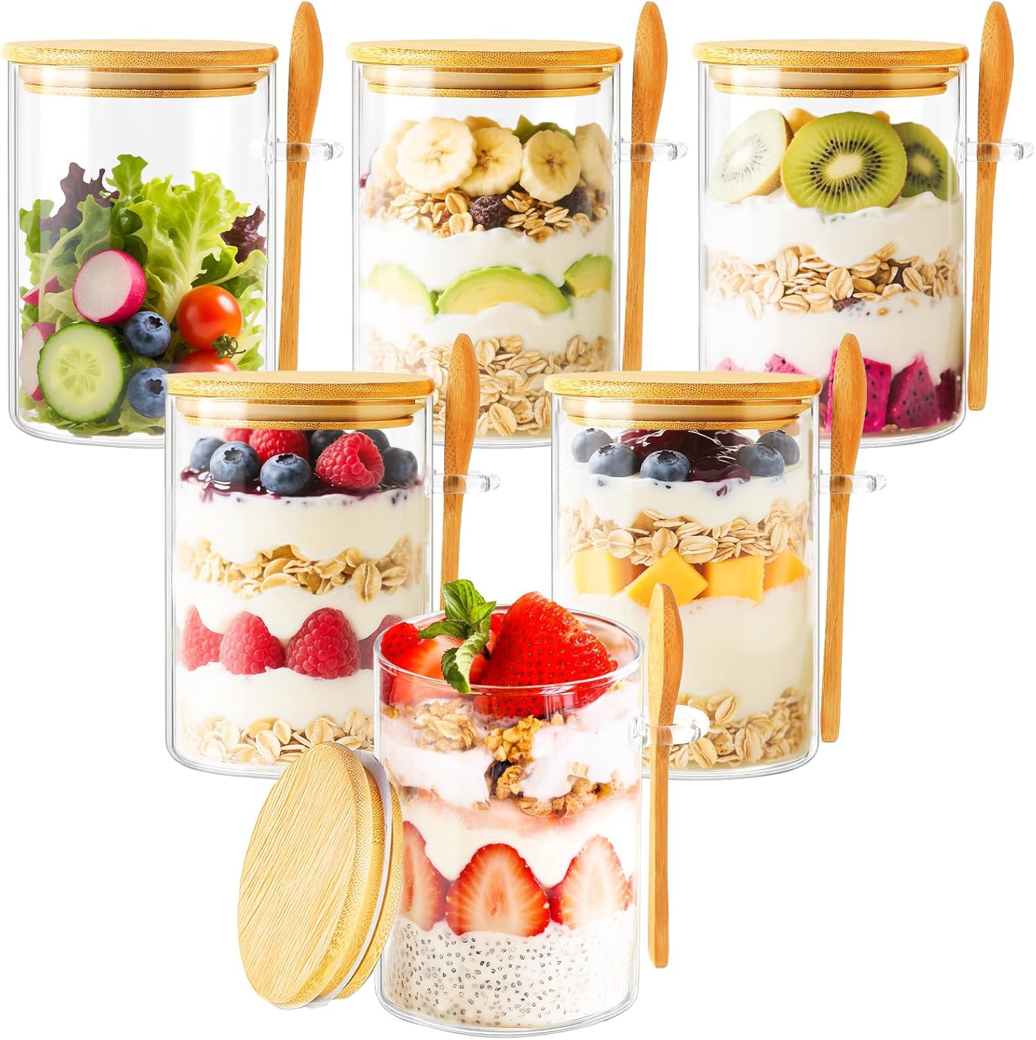 6 Pack Overnight Oats Containe - đánh giá và giá Meal Prep Glass