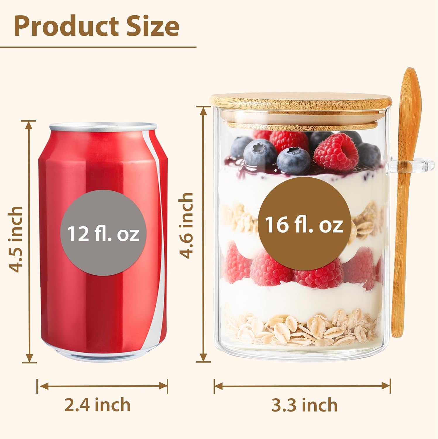 6 Pack Overnight Oats Containe - đánh giá và giá Meal Prep Glass