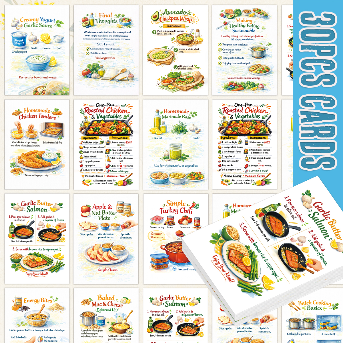 30pcs Wholesome Meals Recipe C - đánh giá và giá Meal Prep Healthy Recipes