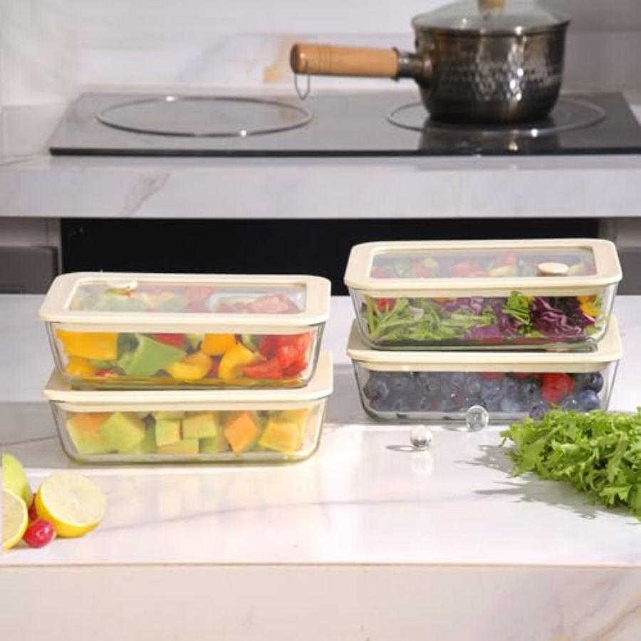 Glass Food Container Set with  - đánh giá và giá Meal Prep Glass
