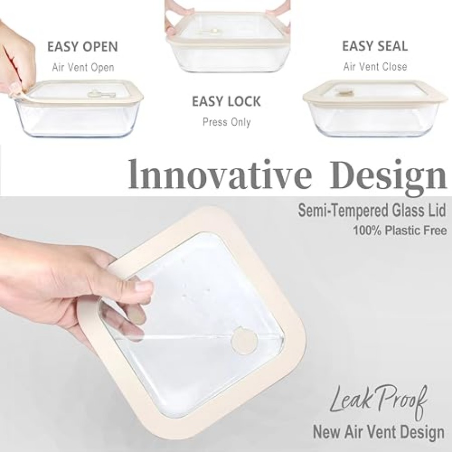 Glass Food Container Set with  - đánh giá và giá Meal Prep Glass