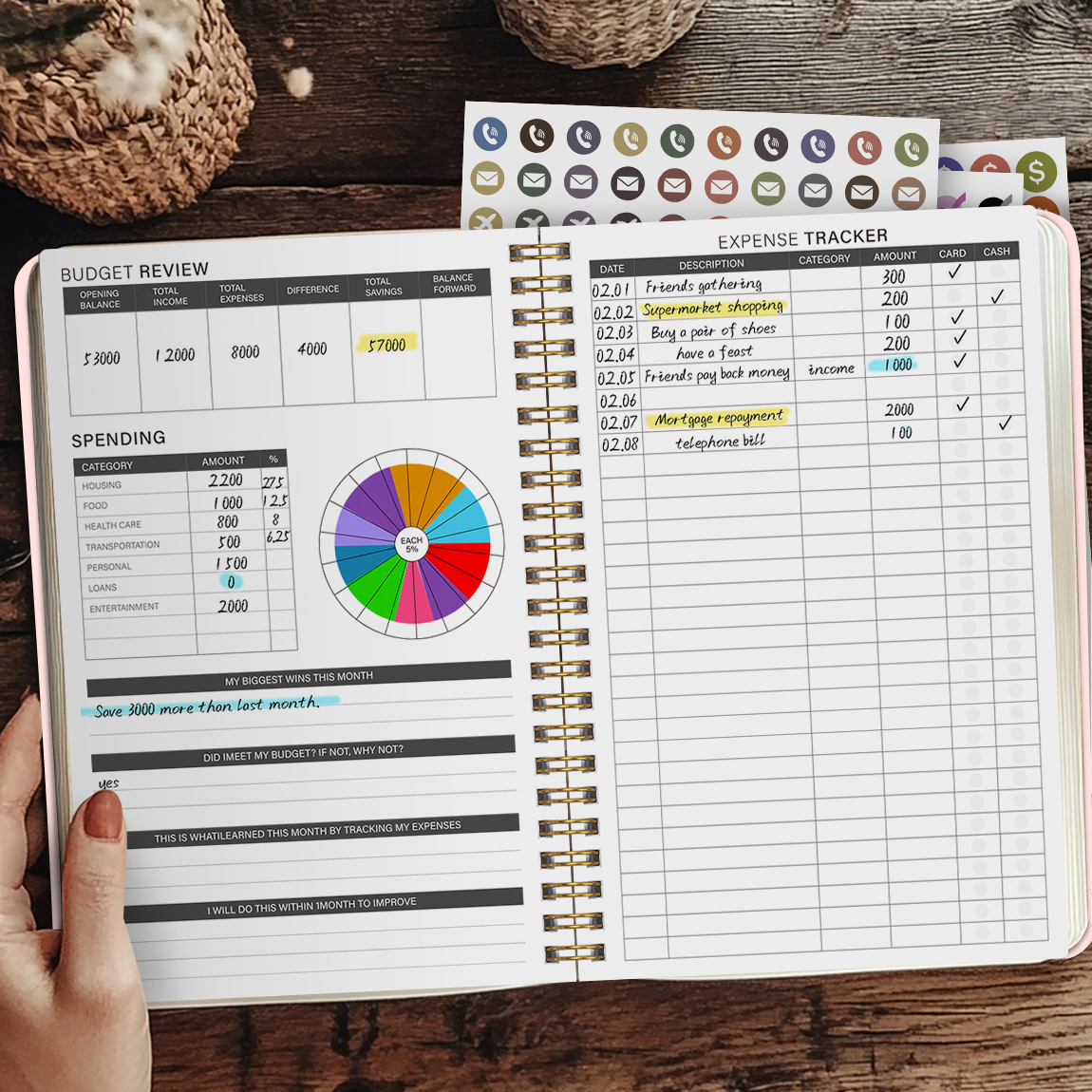 A5 Budget Planner Book with 3  - đánh giá và giá Meal Prep Book