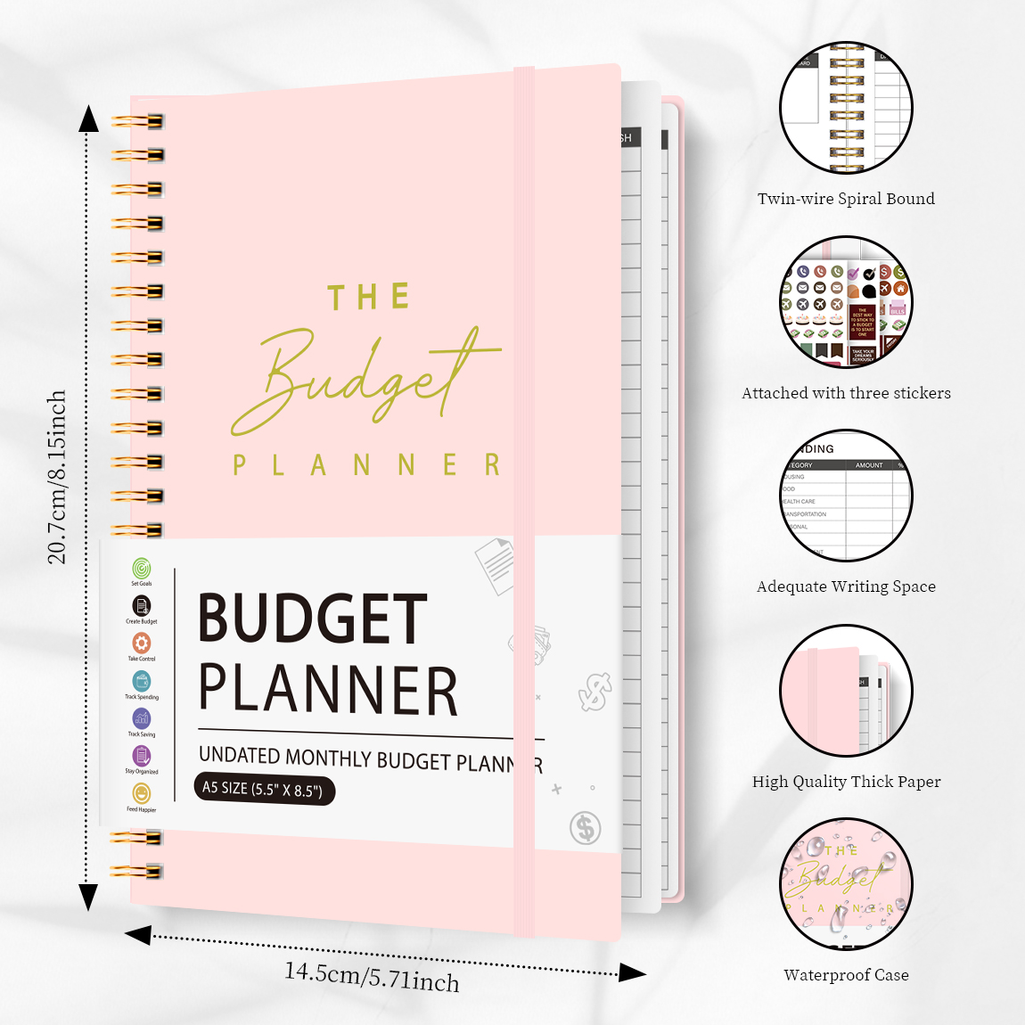 A5 Budget Planner Book with 3  - đánh giá và giá Meal Prep Book