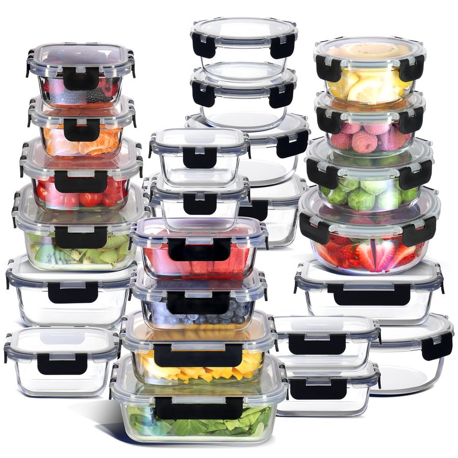 48pc Glass Storage Containers  - đánh giá và giá Meal Prep Glass