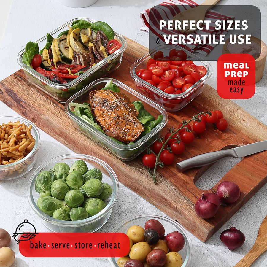 48pc Glass Storage Containers  - đánh giá và giá Meal Prep Glass