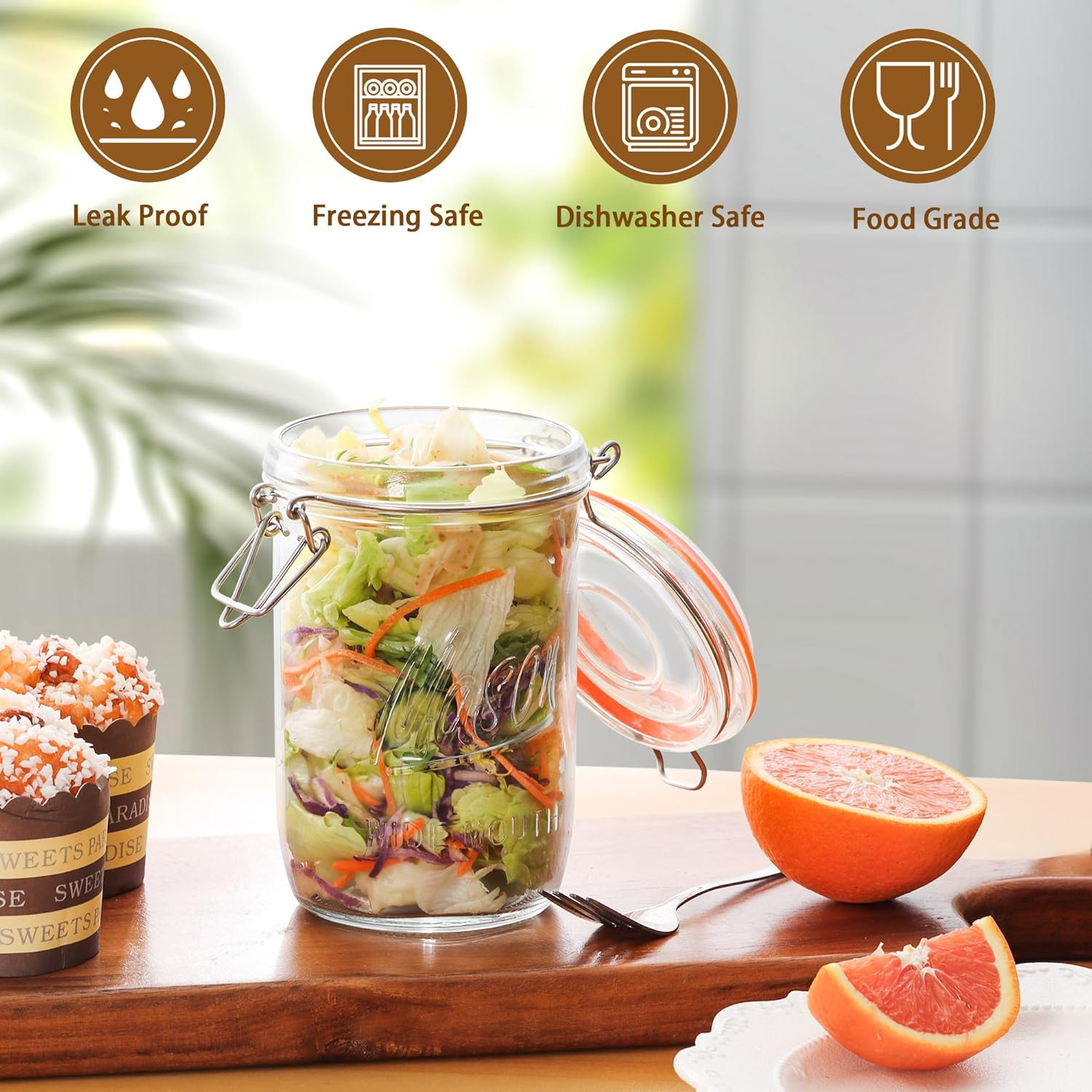 24oz Wide Mouth    Jars – 6 Pa - đánh giá và giá Meal Prep Glass