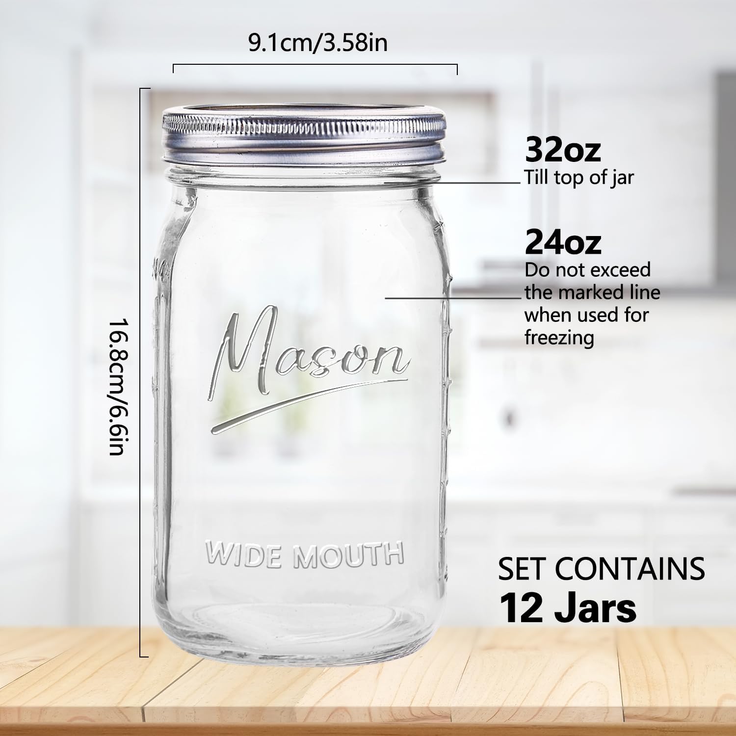 Jars 32 oz,12 Pack Quart Wide  - đánh giá và giá Meal Prep Glass