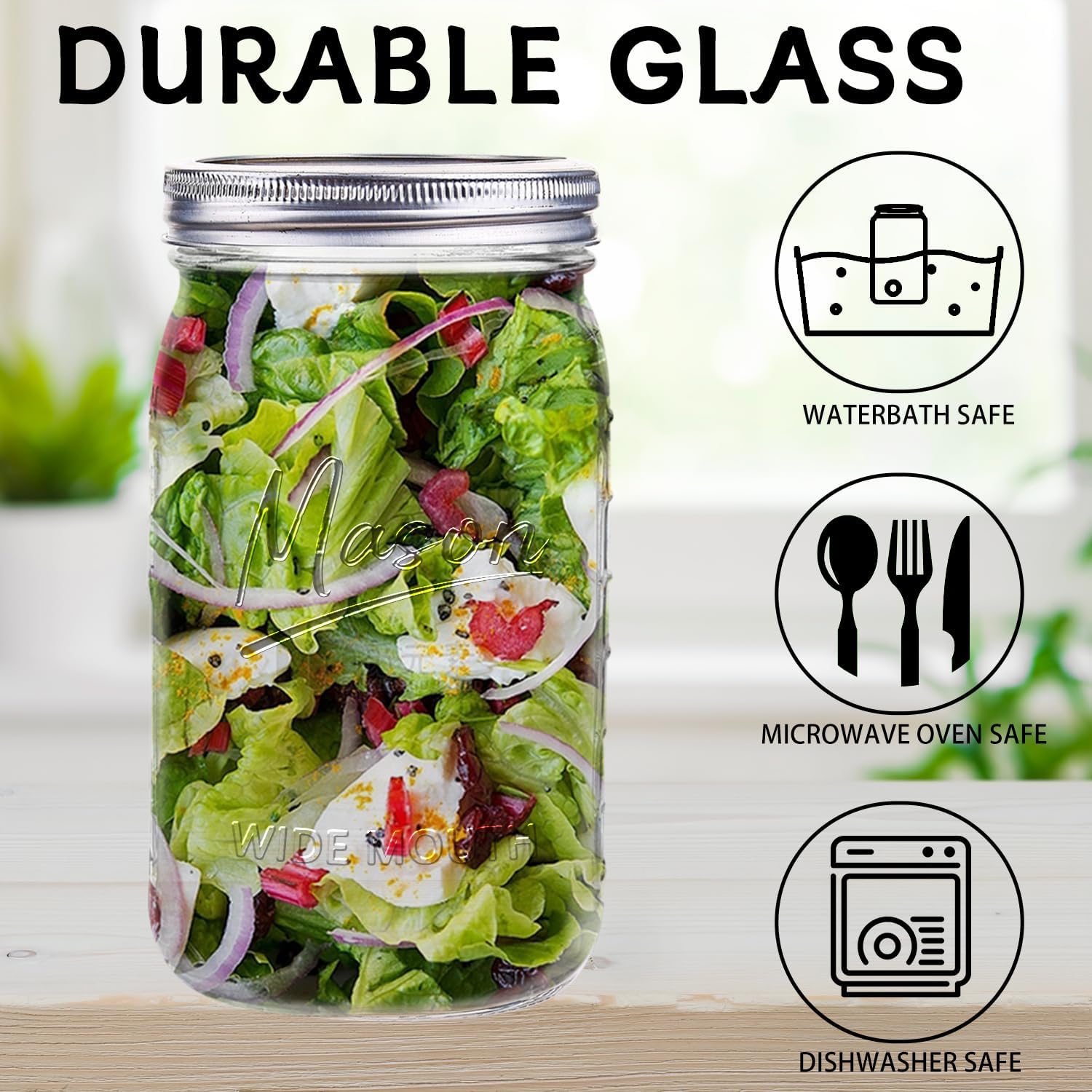 Jars 32 oz,12 Pack Quart Wide  - đánh giá và giá Meal Prep Glass