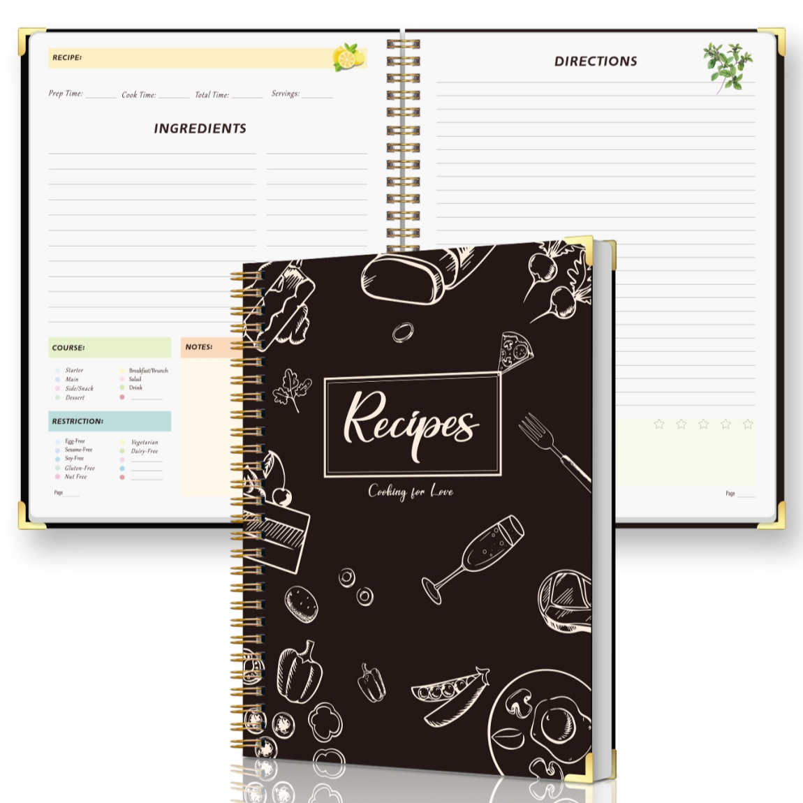 Recipe Journal Notebook with S - đánh giá và giá Meal Prep Book