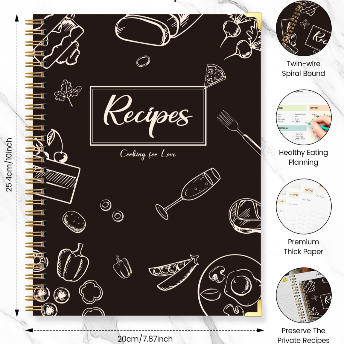 Recipe Journal Notebook with S - đánh giá và giá Meal Prep Book