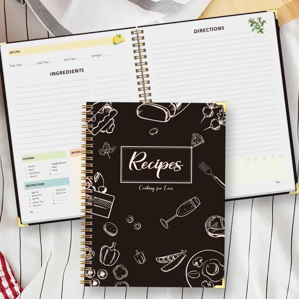 Recipe Journal Notebook with S - đánh giá và giá Meal Prep Book