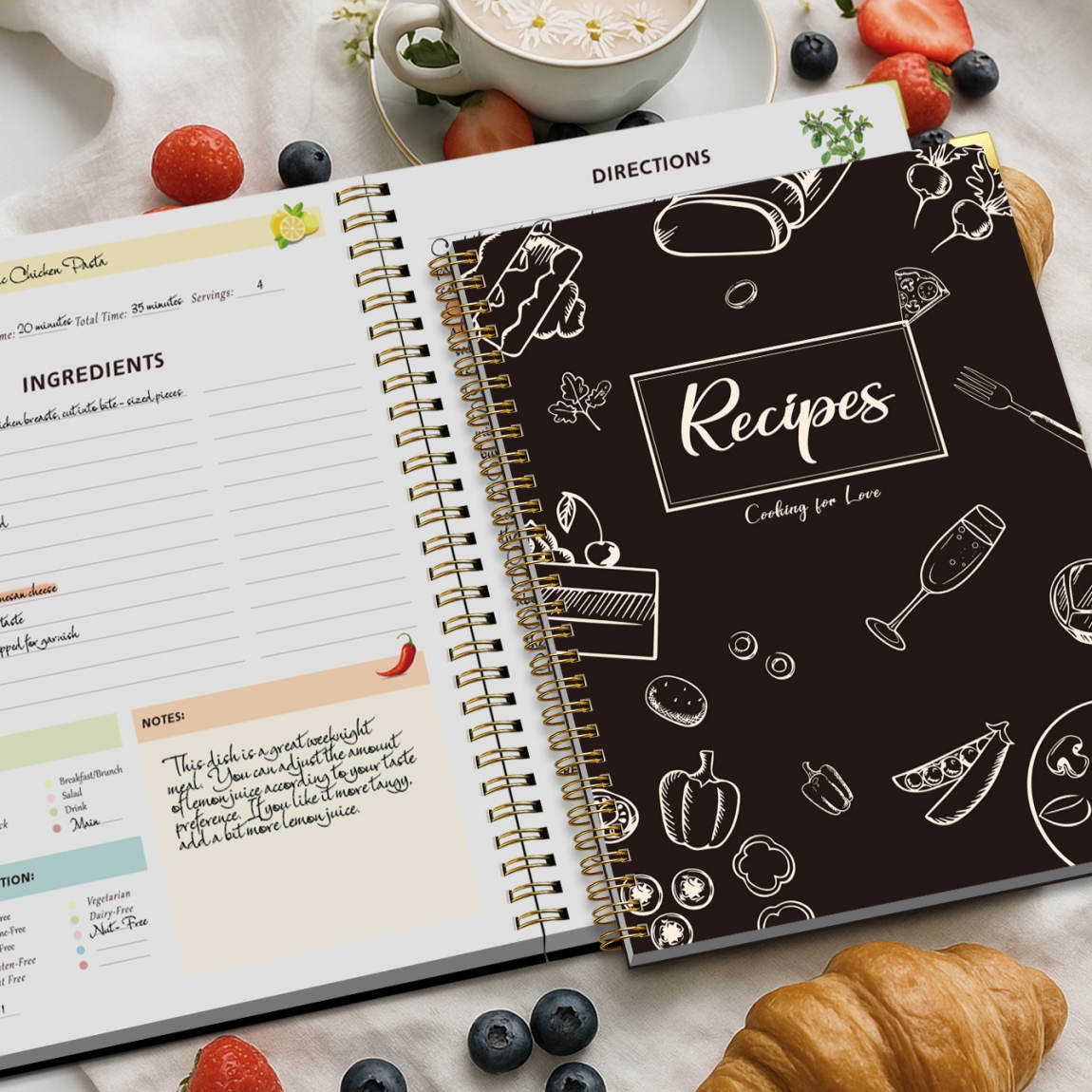 Recipe Journal Notebook with S - đánh giá và giá Meal Prep Book