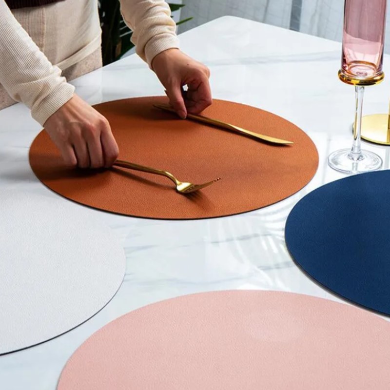 1/6/10 Sets Round PU Leather P - đánh giá và giá Food Prep Mat