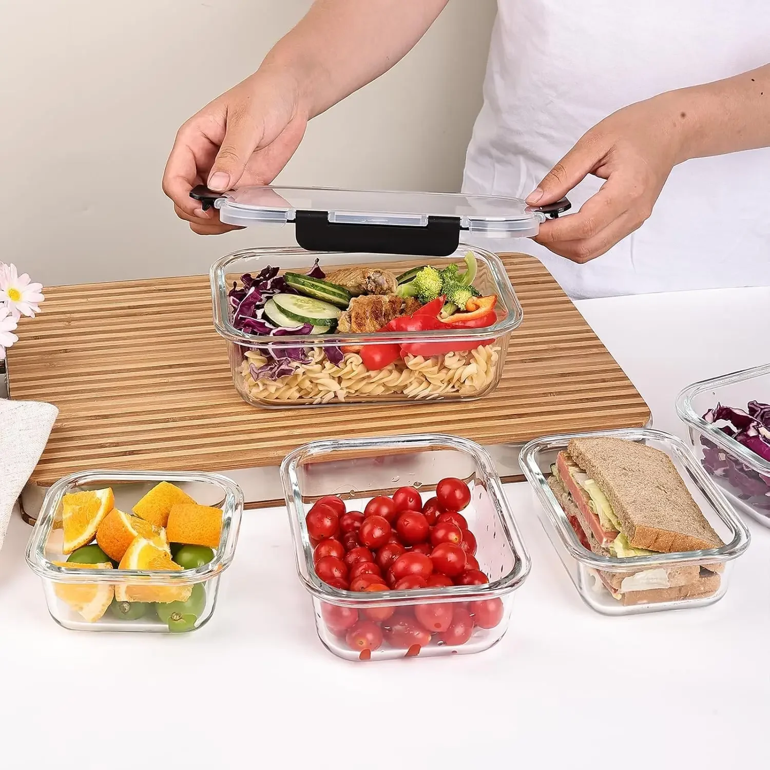 8 Pack Glass Food Storage Cont - đánh giá và giá Meal Prep Glass