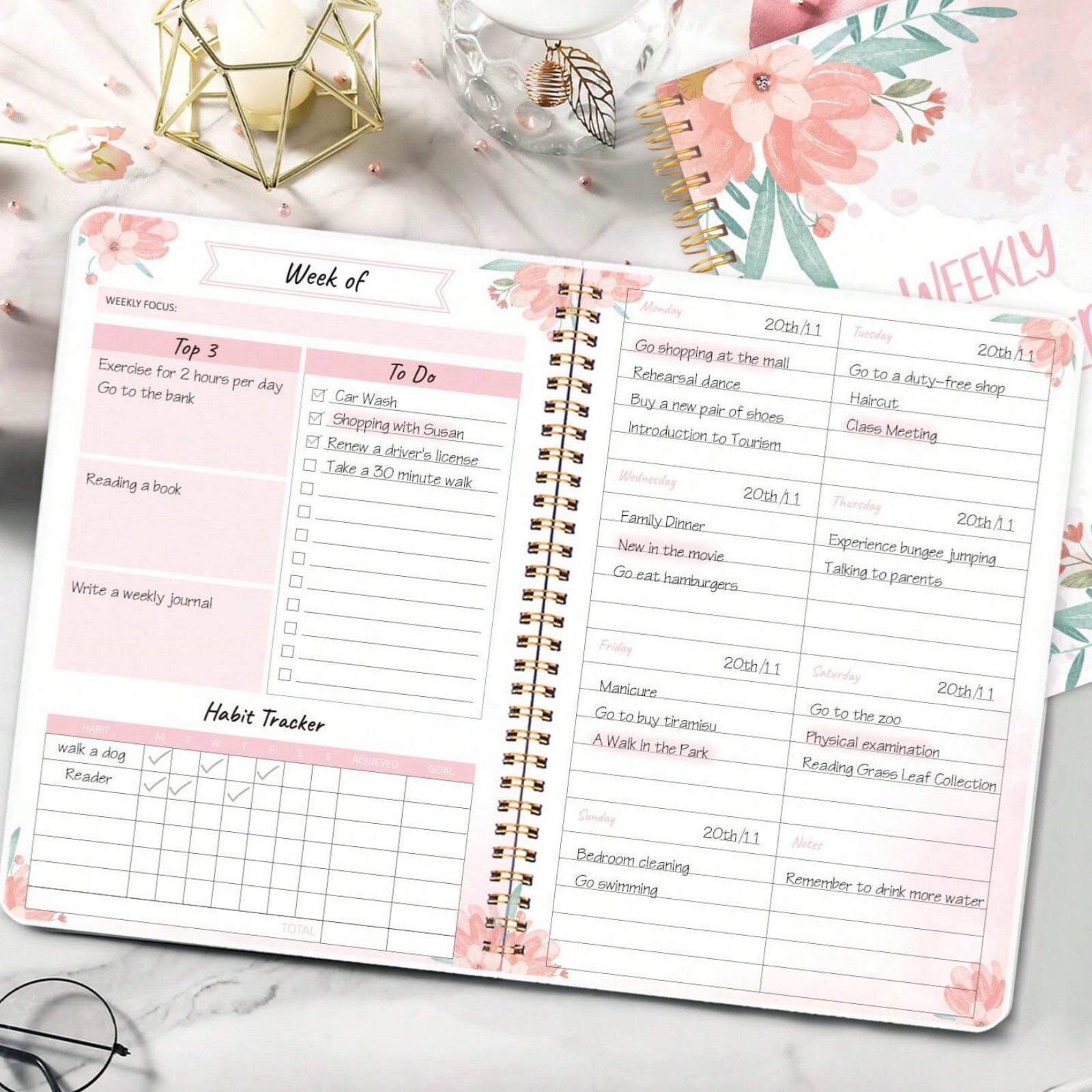 A5 Weekly Planner, Undated Org - đánh giá và giá Meal Prep Book