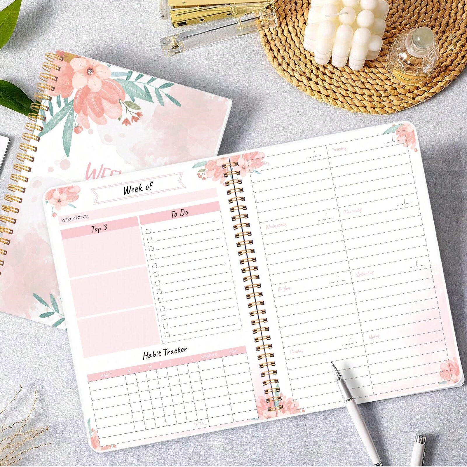A5 Weekly Planner, Undated Org - đánh giá và giá Meal Prep Book