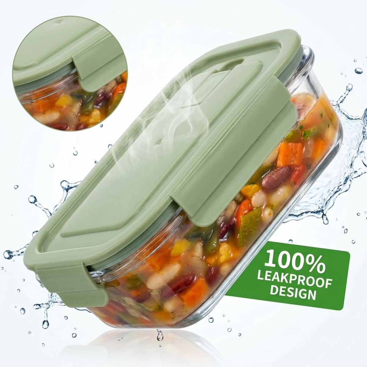 Borosilicate glass lunch box w - đánh giá và giá Meal Prep Glass