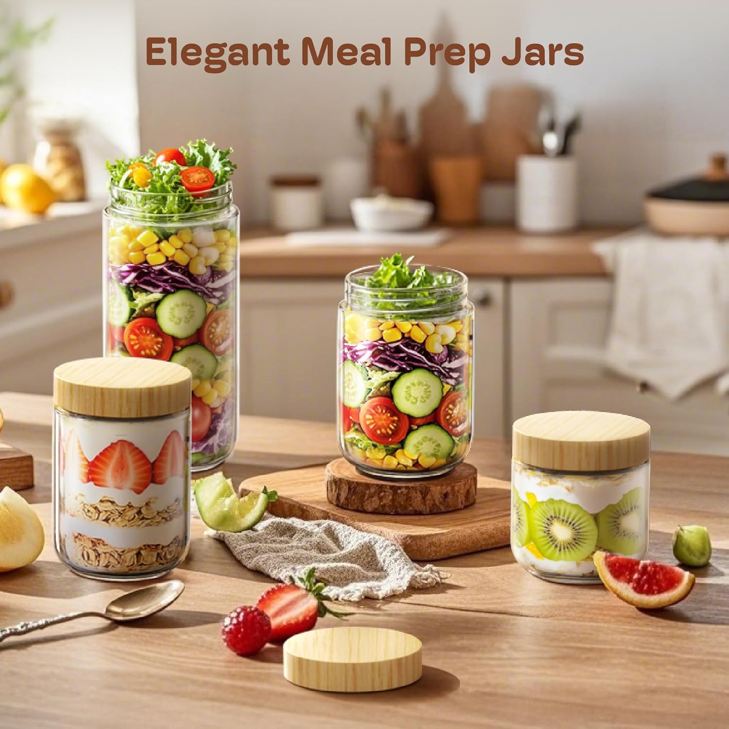 4 Pack 10oz Overnight Oats Con - đánh giá và giá Salad Container Jar