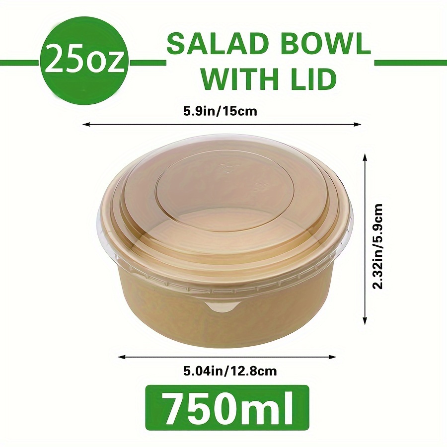 25Oz/750Ml 25/50 Pack Paper Bo - đánh giá và giá Salad Container Jar