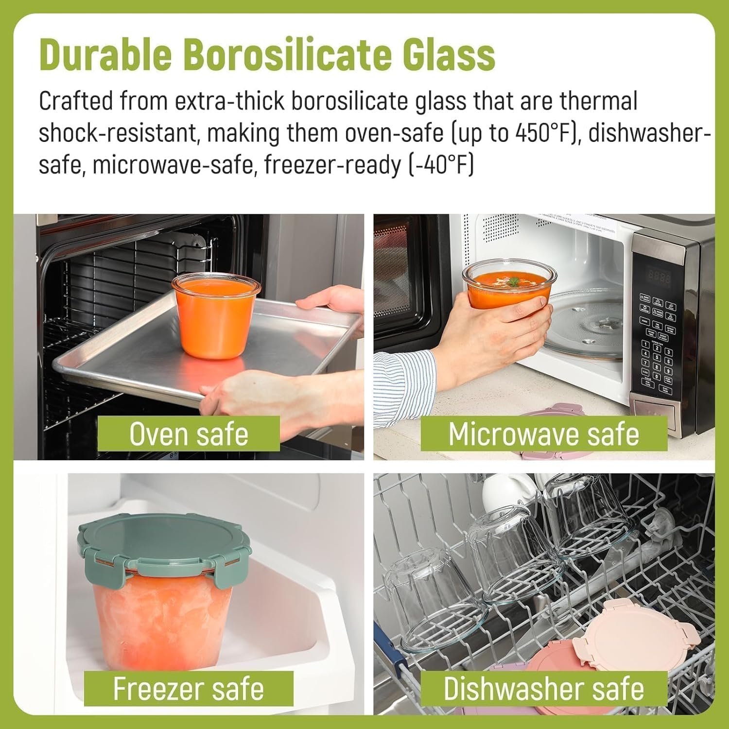 [UPGRADED LID] 6 Sets 3 Cup/24 - đánh giá và giá Meal Prep Glass