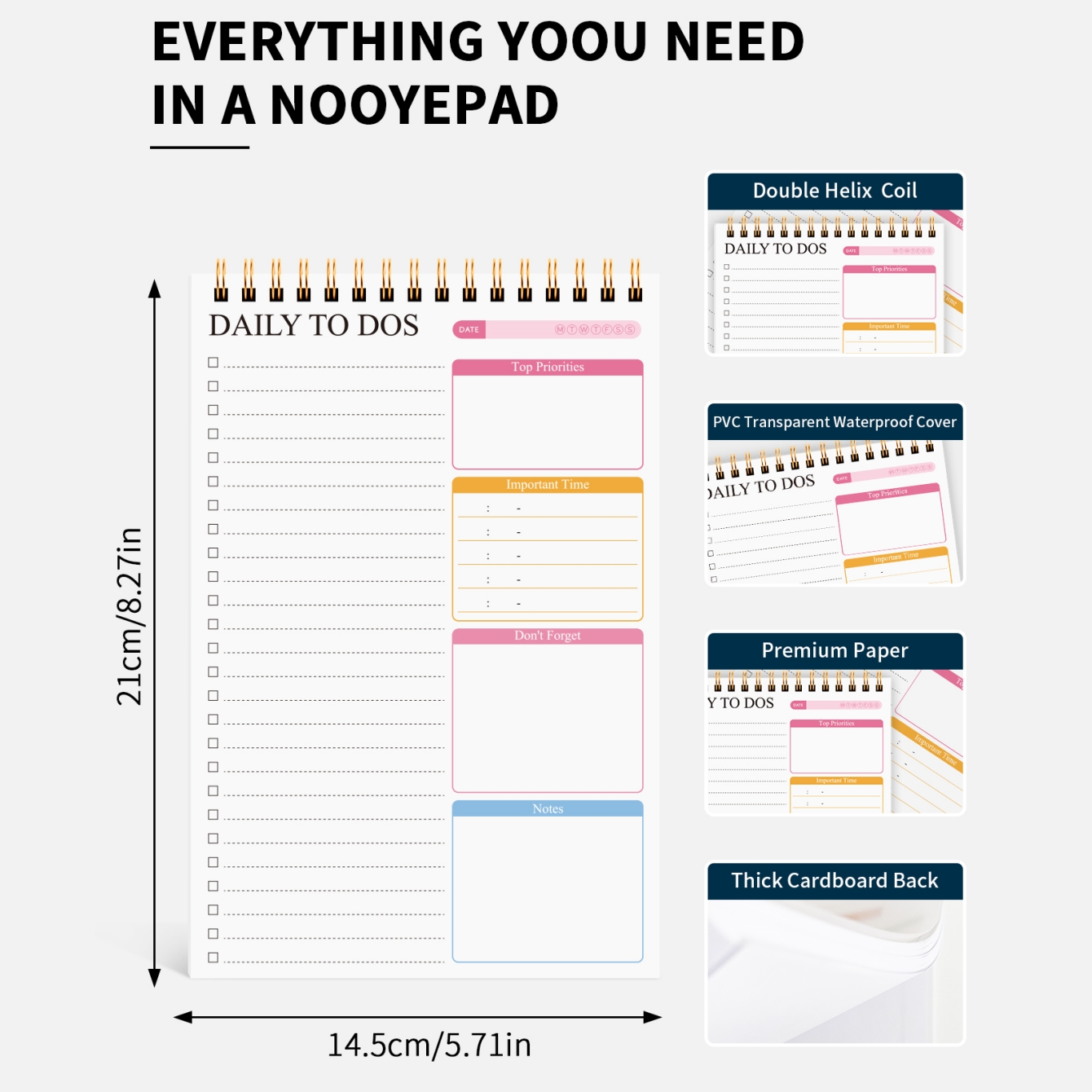 A5 Daily to Do List Notepad, S - đánh giá và giá Meal Prep Book
