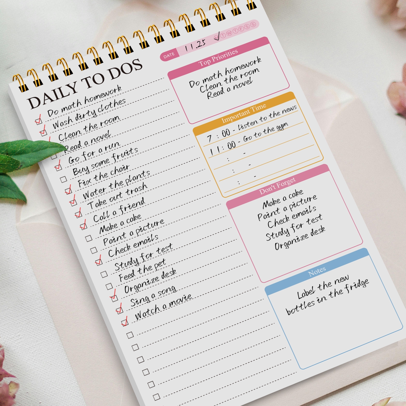 A5 Daily to Do List Notepad, S - đánh giá và giá Meal Prep Book