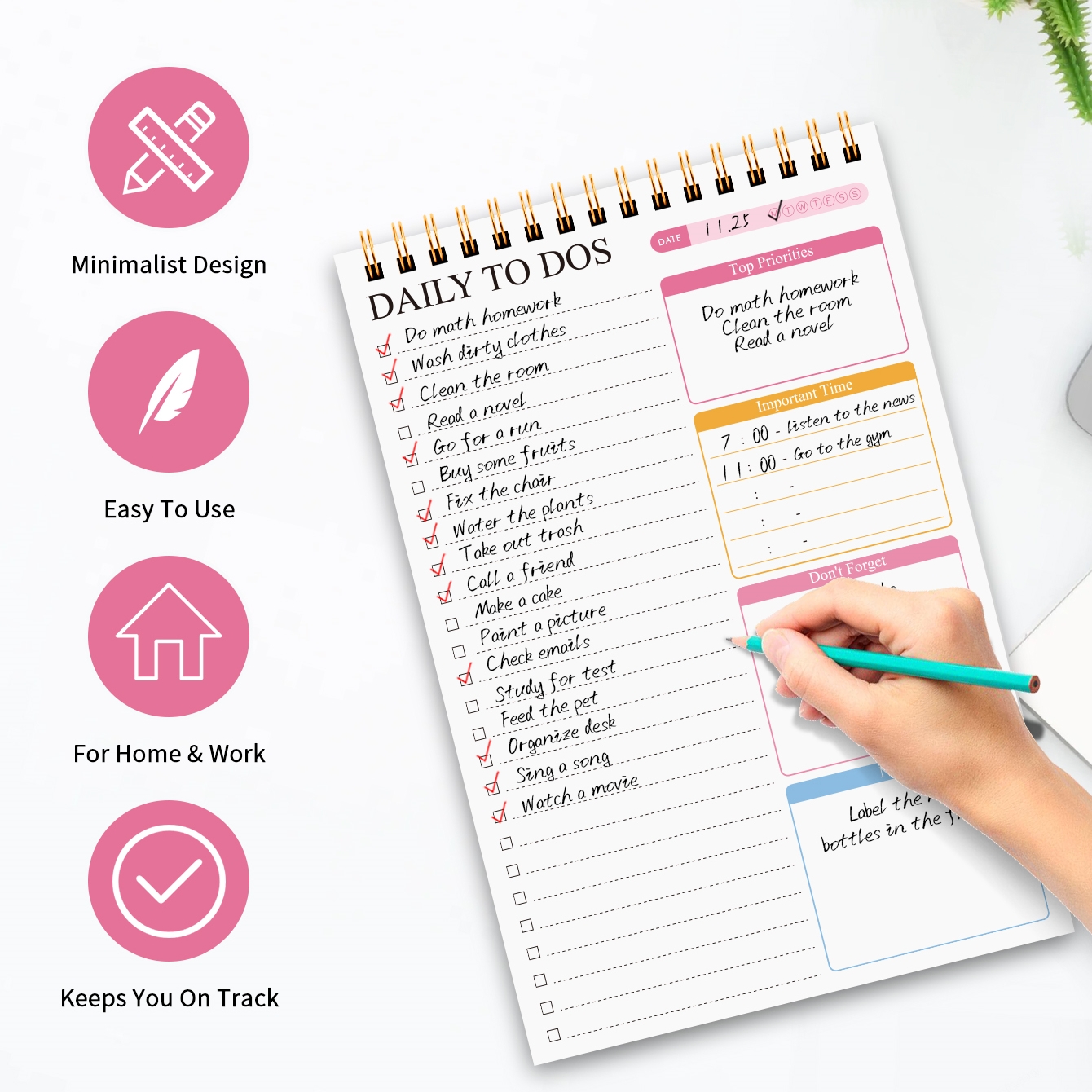 A5 Daily to Do List Notepad, S - đánh giá và giá Meal Prep Book